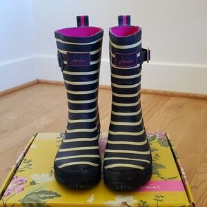 Joules stripe rain boots size 6